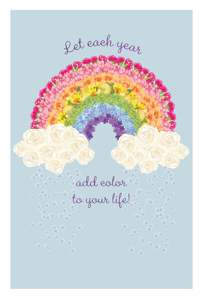 Floral Rainbow Birthday Card
